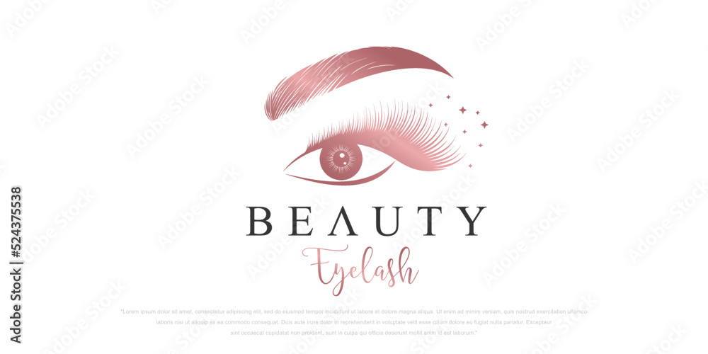 Luxury beauty eyelash logo design Luxury beauty eyelash logo design