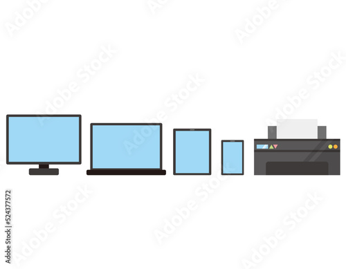 パソコン　スマホ　タブレット　ベクターイラスト