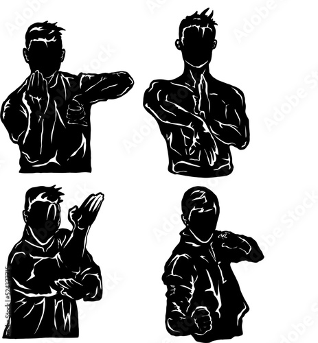 wingchun vector logo pose. perfect for logo club.