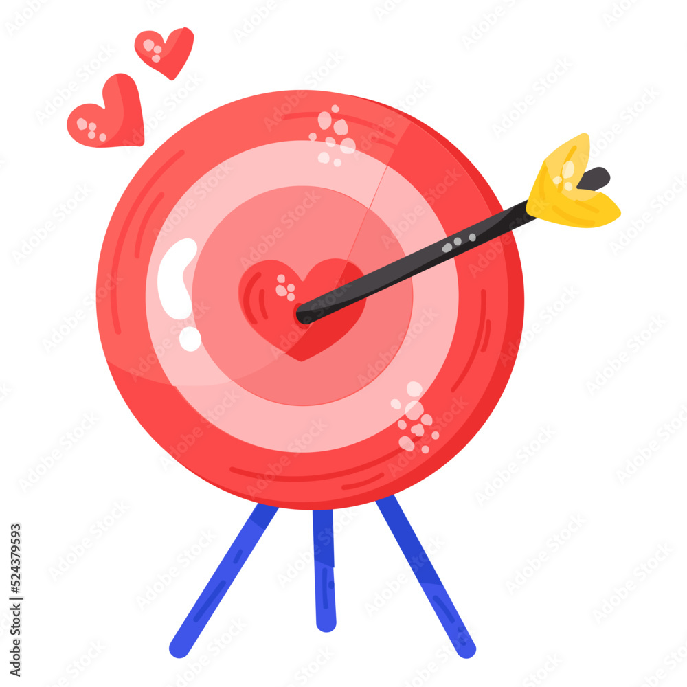 Beautiful hand drawn sticker of love target Beautiful hand drawn sticker of love target