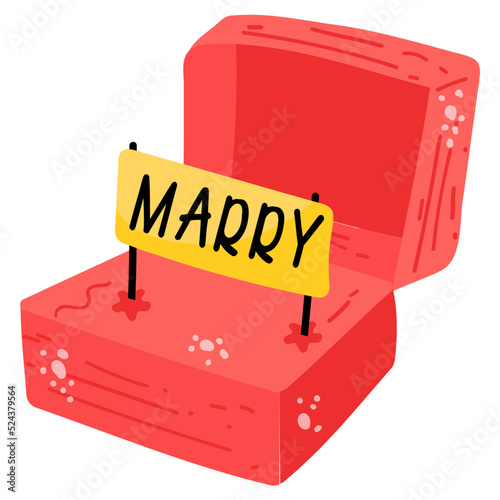 Beautifully designed sticker of proposal