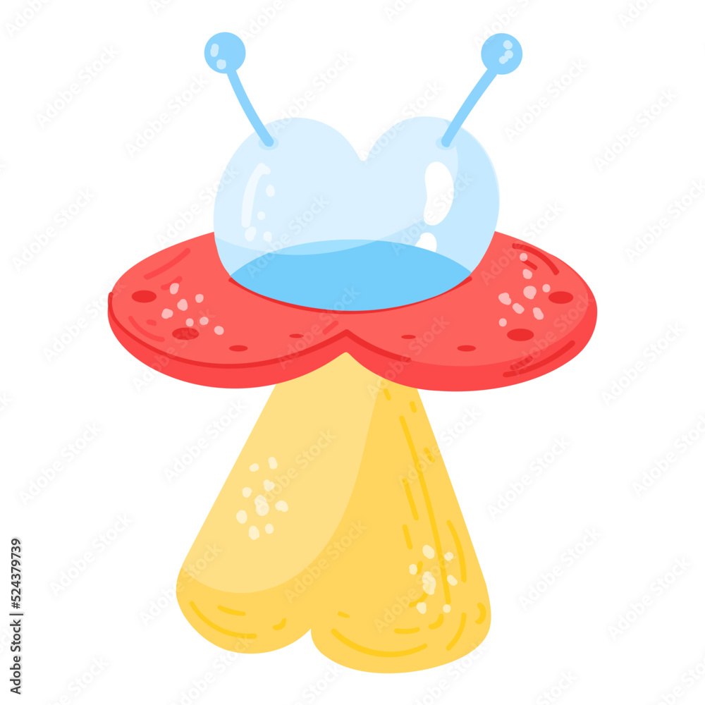 An editable flat sticker of UFO An editable flat sticker of UFO