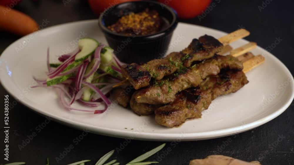 Beef kebab , satay