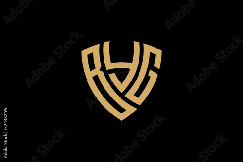 BYG creative letter shield logo design vector icon illustration photo