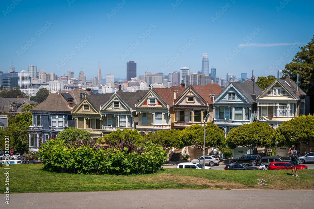 The Painted Ladies, San Francisco under the summer sun The Painted Ladies, San Francisco under the summer sun