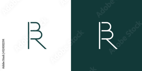 Modern and unique letter BR initials logo design
