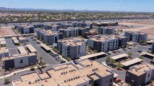 Photos Afternoon aerial view of dense housing near downtown Goodyear, Arizona, USA