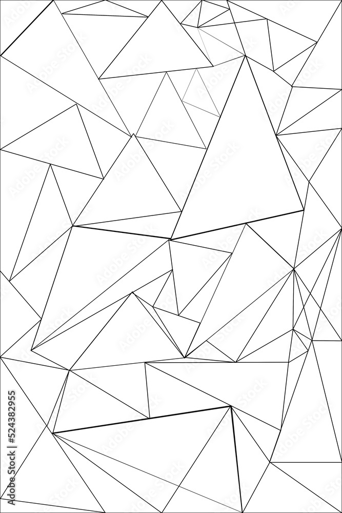 Fototapeta premium Abstract, multi-triangular stripes For coloring applications.