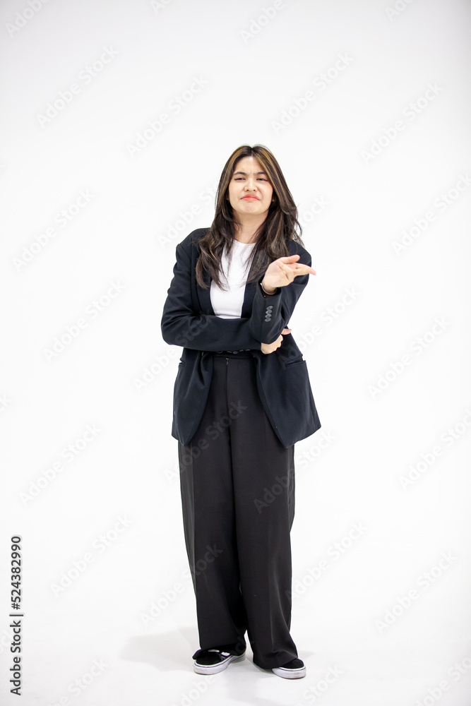 Asian businessman and businesswoman colleagues at work, Happy colleagues work together in office on white background. Asian businessman and businesswoman colleagues at work, Happy colleagues work together in office on white background.