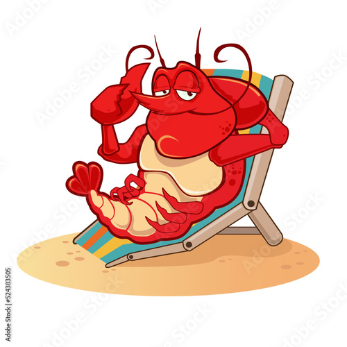 lobster mascot cartoon in vector