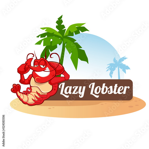 lobster mascot cartoon in vector