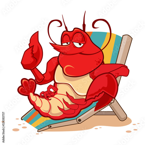 lobster mascot cartoon in vector
