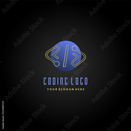Elegant abstract coding Logo, Programming, developers company logo