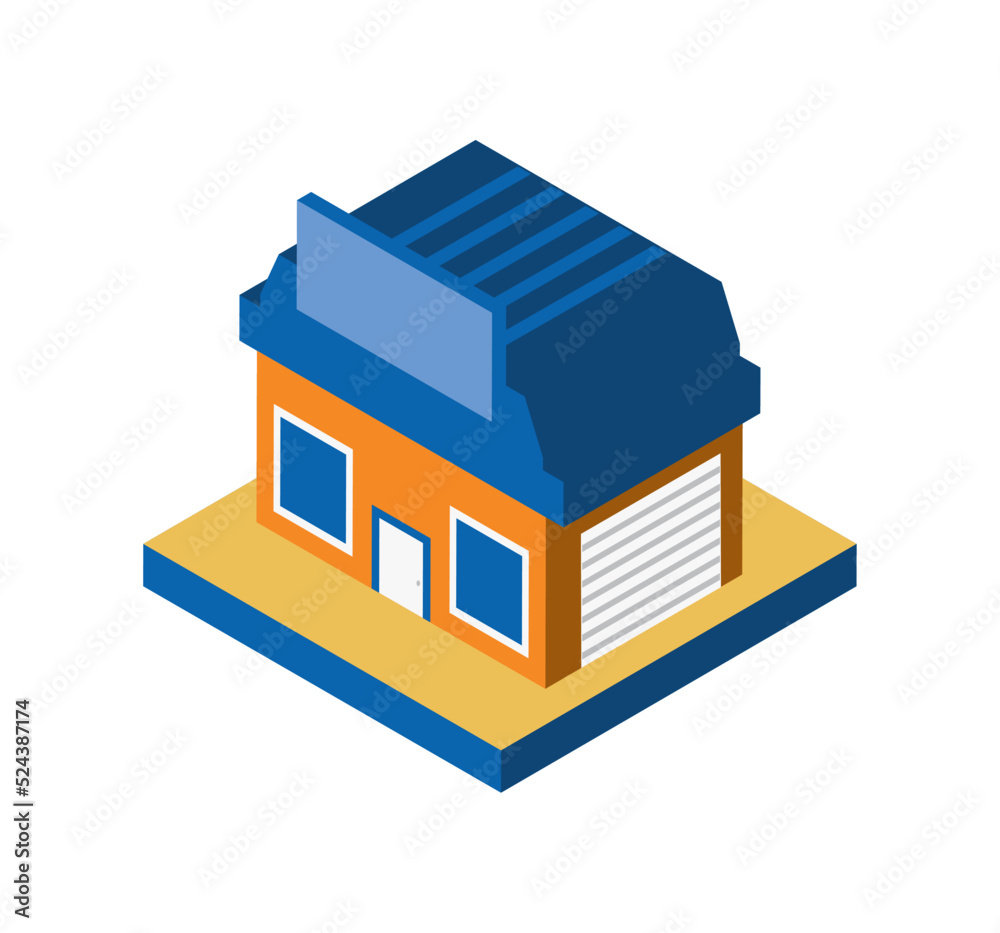 isometric store facade isometric store facade