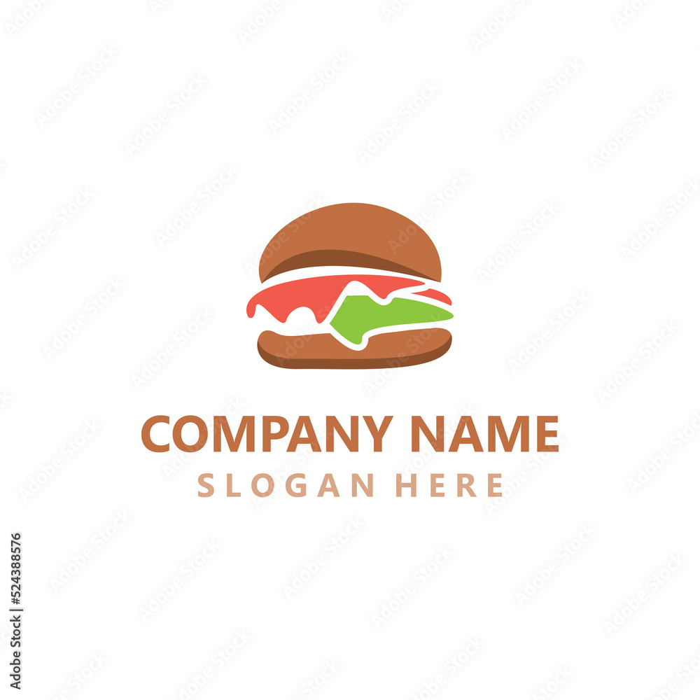 Burger beef logo design restaurant template vector image Burger beef logo design restaurant template vector image