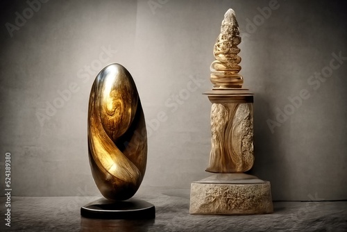 Baroque style sculpture, digital art, 3d illustration photo