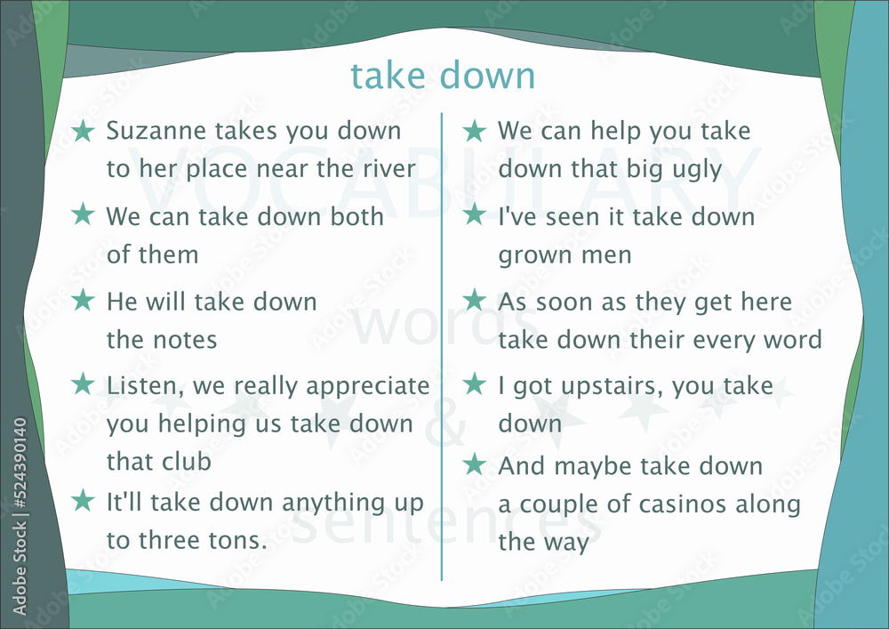 Naklejka premium english worksheet take down