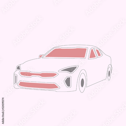 line art car vector illustration