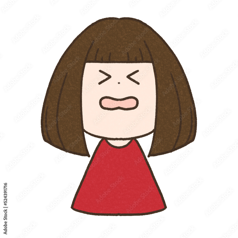 嫌だという表情の女の子 Stock イラスト | Adobe Stock