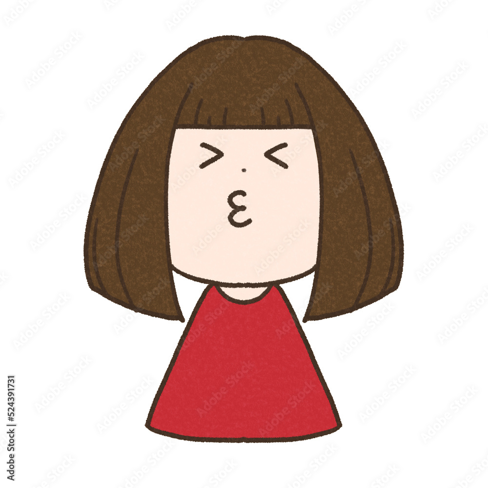 口をすぼめる女の子 口をすぼめる女の子