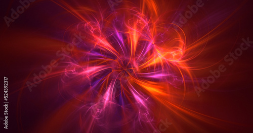 3D rendering abstract multicolor technology fractal light background