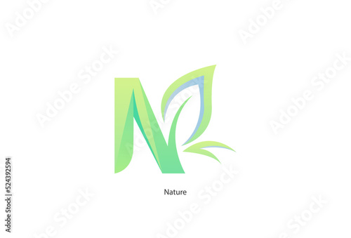 Illustration Vector graphic of Nature leaf letter n  fit for Modern logo template etc.