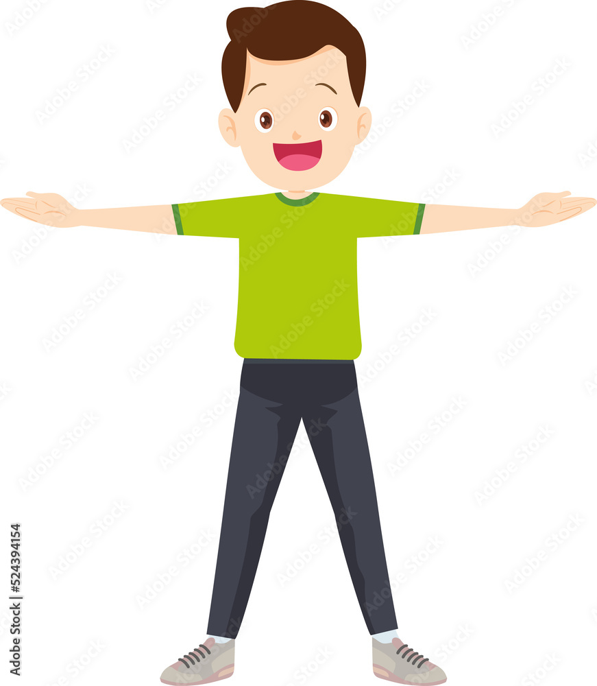 people training exercise cartoon character