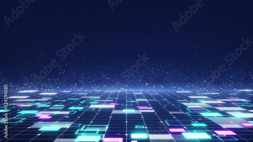cyber Digital floor modern abstract background motion graphics cartoon comic