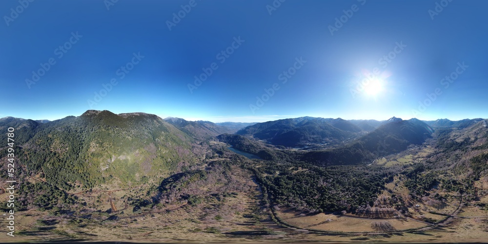 panorama of the mountains in autumn