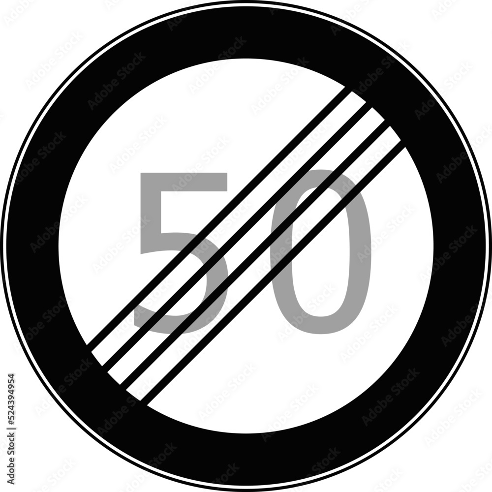 The end of the maximum speed limit zone. The end of the maximum speed limit zone.