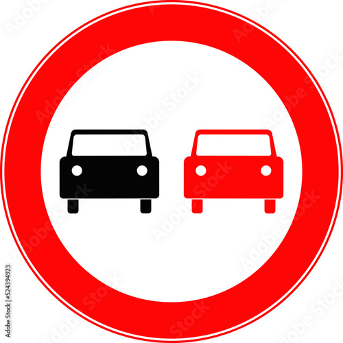 Road sign overtaking is prohibited.