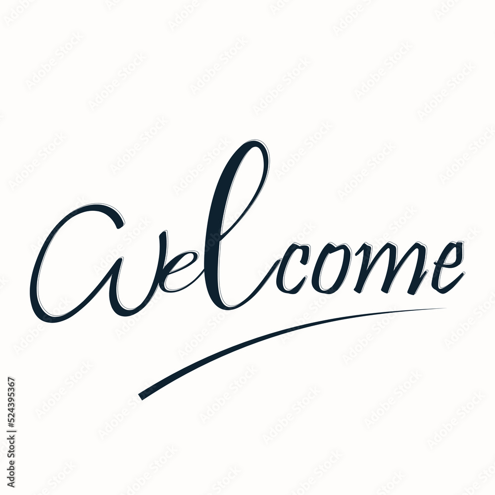 Welcome banner design stock illustration. Welcome hand lettering