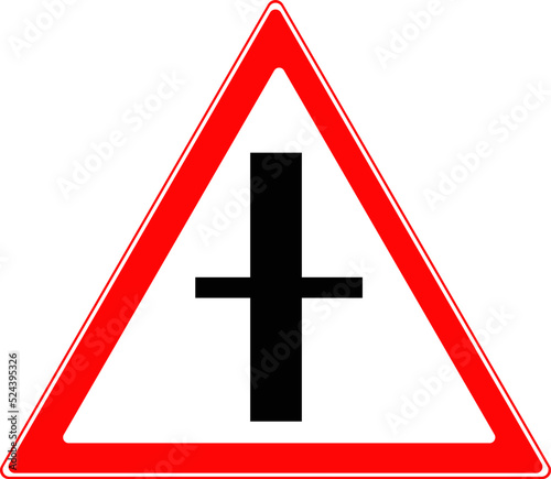 The sign represents an intersection with a secondary road.
