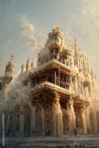Renaissance style architecture, digital art, 3d illustration