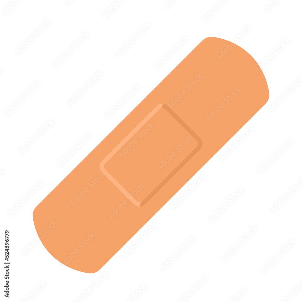 First Aid Band Plaster Strip icon flat vector illustration First Aid Band Plaster Strip icon flat vector illustration