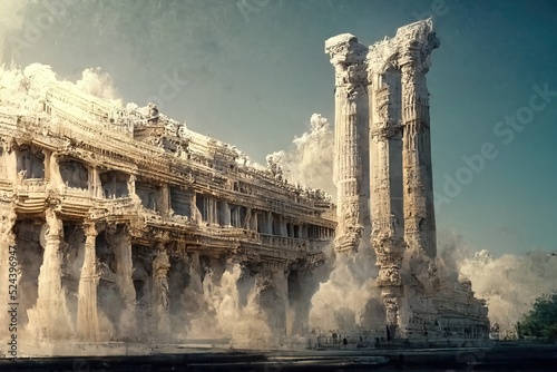 Ancient roman architecture, digital art, 3d illustration photo