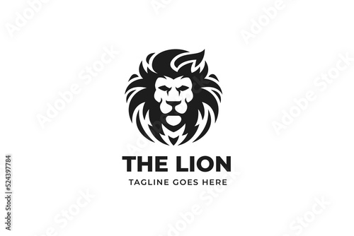 Monochrome Lion Head Business Logo Template