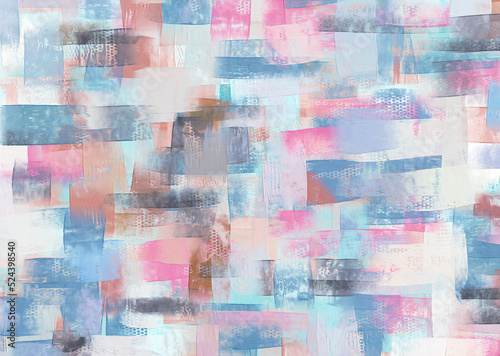 Pink and blue acrylic art, artistic texture. Square grungy background, hand painted paint strokes © Brushinkin paintings