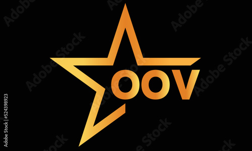 OOV golden luxury star icon three letter logo design vector template. royal logo | luxury logo | jewelry logo | premium logo | iconic logo | Victoria logo |	 photo