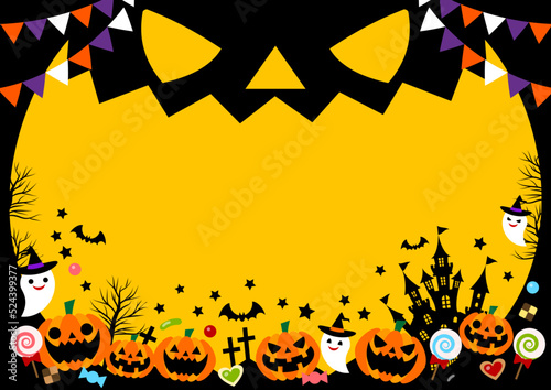 ハロウィン大口フレームヨコ黄