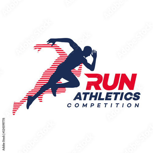 Running Man silhouette Logo template illustration