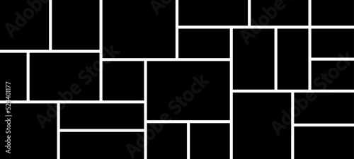 Photo frames. Blank photo collage template made of many parts.