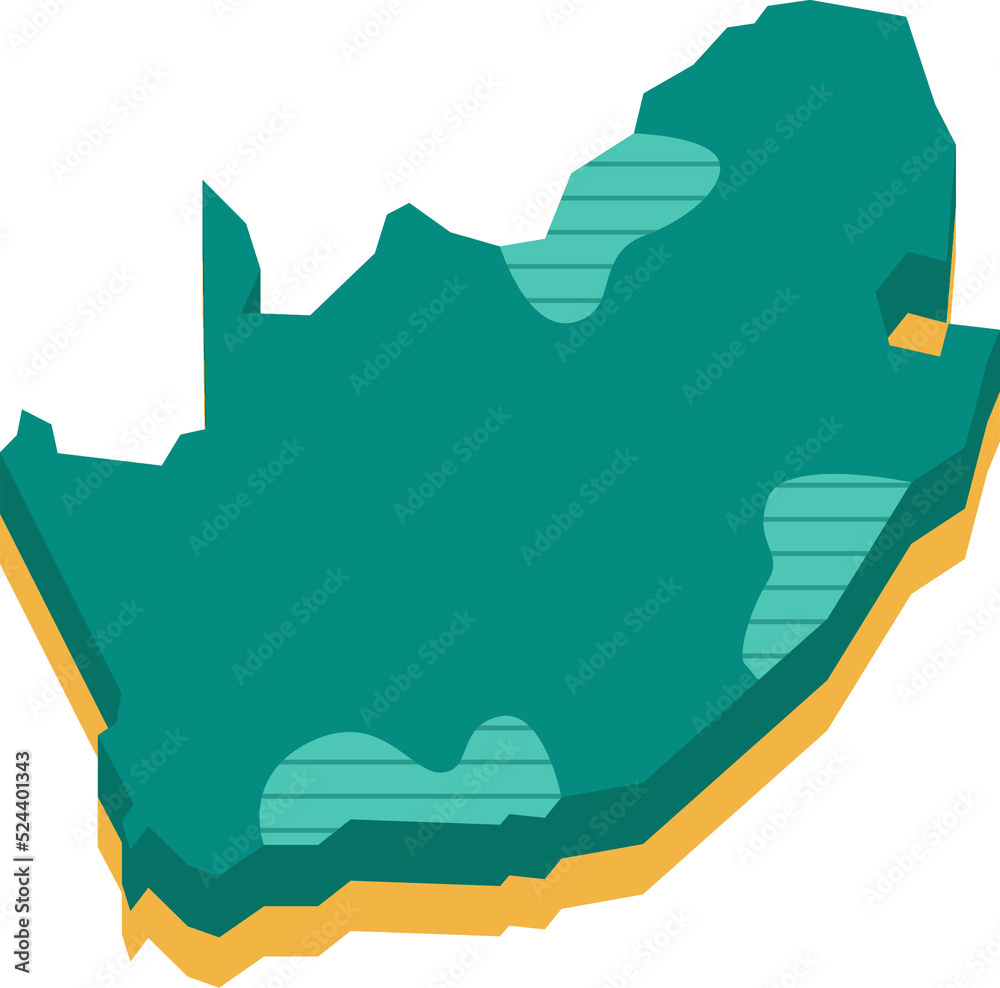 Fototapeta premium 3d vector map of South Africa