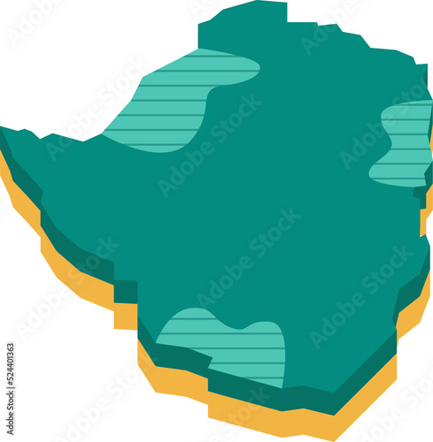 3d vector map of Zimbabwe