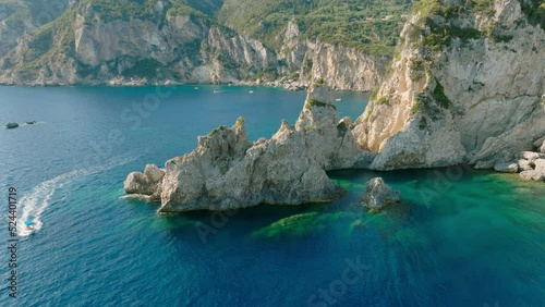 Drone footage of the island of Corfu Greece photo