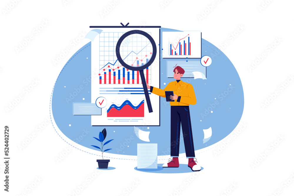 Researcher Illustration concept on white background

