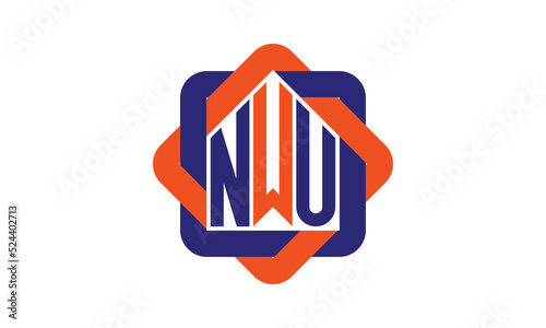 NWU three letter real estate logo with home icon logo design vector template | construction logo | housing logo | engineering logo | initial letter logo | minimalist logo | property logo | photo