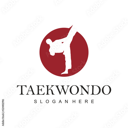 vintage logo taekwondo template illustration