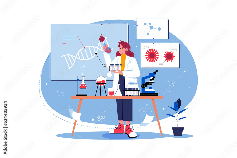 Biostatistician Illustration concept on white background Biostatistician Illustration concept on white background