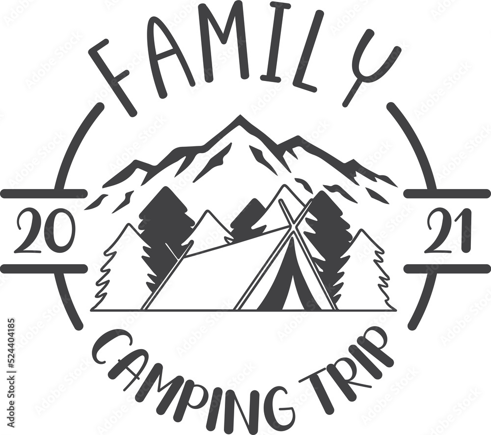 camping illustration on transparent background